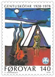 Image 16This postage stamp was issued in 1978 to celebrate 50 years of Girl Guiding in the Faroe Isles. This year will mark their 80th anniversary.