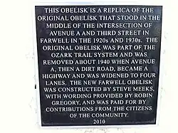 Plaque on Ozark Trail