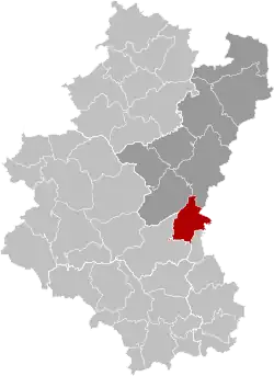 Location of Fauvillers in Luxembourg province