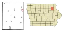 Location of Elgin, Iowa