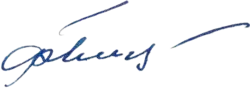 Fedir Hlukh's signature (1964)
