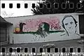 Félix Rodríguez de la Fuente graffiti in Poza de la Sal