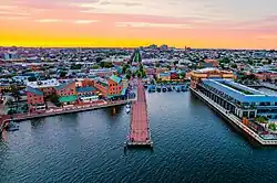 The Fells Point waterfront at sunset