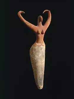 Female figure; c.&nbsp;3600&nbsp;BC; terracotta; 29.2 × 14 × 5.7&nbsp;cm; from Ma'mariya (Egypt); Brooklyn Museum (New York City)