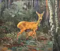 Doe with Fawn in a Clearing, 1930