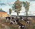 Milking place in Mecklenburg, 1932