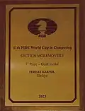 Commemorative plaque awarded for the 2023 victory.