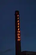 Fibonacci numbers on a chimney in Turku, Finland.