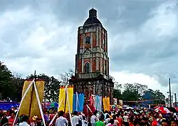 The belfry in 2008, during the Jaro Fiesta