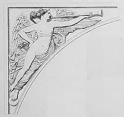 Figure of Pheme (southern façade, left spandrel)
