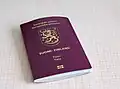 Front cover of a 2017–2023 biometric Finnish passport