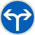 Direction to be followed (turn left or right) (formerly used )