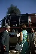 Kennedy at a train station
