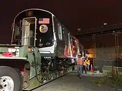 R179 car 3014 being delivered on September 6, 2016