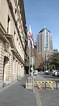 Pre-1801 Union flag at Sydney Cove, where it was raised on 26 January 1788, a date in Australian history now marked as Australia Day