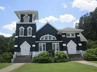 At this site First United Methodist Church in Columbia dates to 1838. The current building was constructed in 1911. Previously, circuit riders served Caldwell Parish.