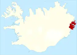 Location of the Municipality of Fjarðabyggð