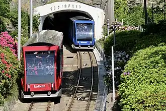 Fifth generation cars at the passing loop in 2023