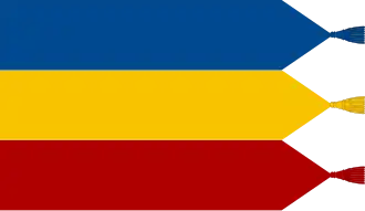 One of the flag designs seen at Alba Iulia in December 1918.