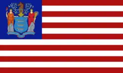 Digital reconstruction of state flag flown outside Governor Woodrow Wilson's residence, 1912