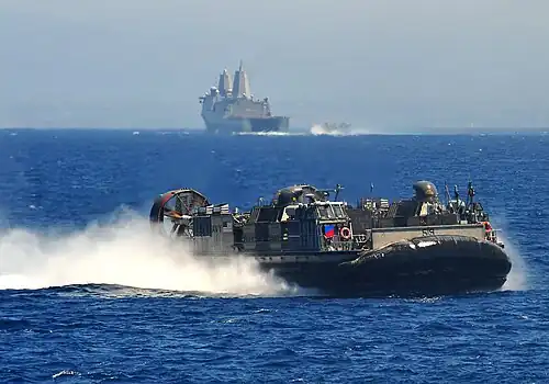 A United States Naval Landing Craft Air Cushion in the Pacific Ocean (2012)