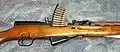 SKS rifle with a 10-round stripper clip of 7.62×39&nbsp;mm ammunition
