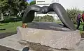 Flight (2018), installed on Sumner Causeway in 2023, as a permanent memorial to the sculptor. This work was stolen from the site in June 2025 and sold for scrap. Plans are underway for a replacement work.