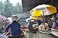 Damnoen Saduak floating market is a floating market outside of Bangkok