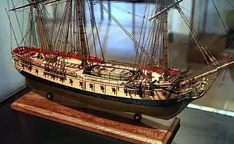 The frigate Vestale, sister-ship of Brune (1756)