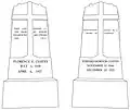 Digital drawing of the headstones of Mr. and Mrs. Coates at the Church of the Redeemer (Episcopal) churchyard in Bryn Mawr, Pennsylvania