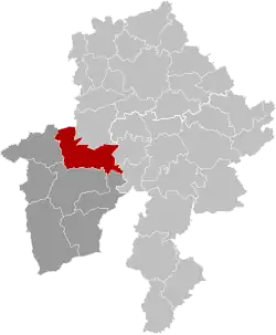 Location of Florennes in the province of Namur