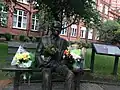 Flowers on the Alan Turing Memorial, 2012.