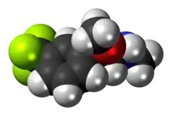 Space-filling model of the fludorex molecule