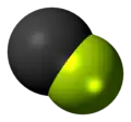Space-filling model of the fluoromethylidyne radical