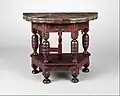 Flip-top round gateleg table