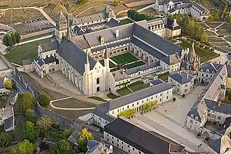 aerial view of Fontevraud Abbey