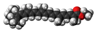 Space-filling model of the food orange 7 molecule