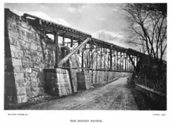 The bridge, prior to the incident; Hewins truss closest
