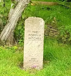 The Forfar Witches Memorial commemorating the 22 women accused of witchcraft in Forfar