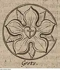 The Luther rose, 1706 print after the 1530 design