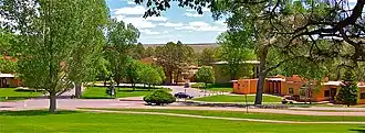 Image of the outside of the admissions building on a sunny day.