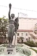 The Fountain of Honor, dating to 1930, in the Ebell courtyard. The statue is a symbol for the club and the fountain honors the club's women's male family members who lost their lives in WWI as well as some female doctors that served on the homefront during the war.