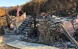 Remains of a house on Cross Creek Road in Fountaingrove on November 1, 2017