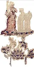 Fragment of Uyghur Manichaean hanging scroll "MIK III 6251"