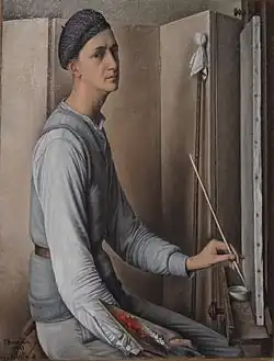 An oil canvas self-portrait of French artist François Barraud