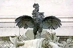 Rooster sculpture, Bordeaux, France, 1894–1902. The bird is a symbol of the country.[118]