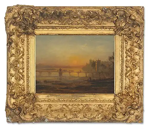 Morning on the Banks of Lake Zurich with Pilgrims by Francis Danby