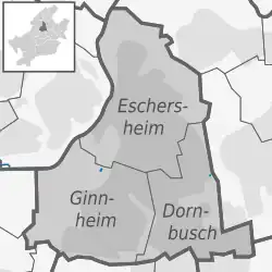 Subdivision of Ortsbezirk Mitte-Nord into Dornbusch, Eschersheim, and Ginnheim