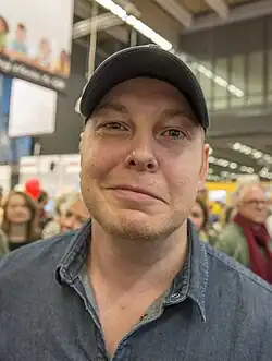 A cropped photograph of Fredrik Backman