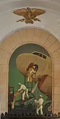 Interior detail: "Air Mail", 1938 mural by William Gropper